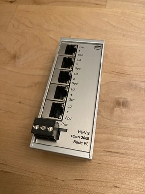 Harting Ha-VIS eCon 2000 Basic FE 2050B-A 24/48VDC Network Switch 4 Port - Image 1 of 2