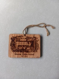 Monte Vista Hotel Wooden Crafted Ornament 4 X 3 Inches Rare Unique Asheville NC - Picture 1 of 3