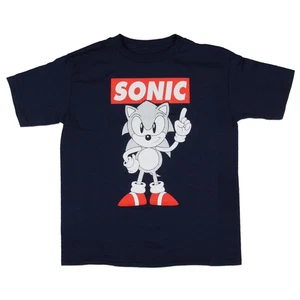 Sonic The Hedgehog Boy's Pop Art Sonic Kids Short Sleeve T-Shirt - Picture 1 of 3