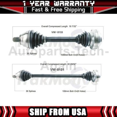 Eixo dianteiro motorista passageiro CV junta eixo compatível com 2012 2013 Volkswagen Golf R - Imagem 1 de 3