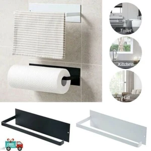 Paper Towel Holder Under Cabinet Wall Mount Stainless Steel Rack Bathroom New US - Picture 1 of 25