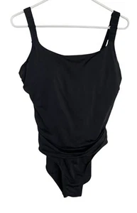 Jantzen Black One Piece Size 14 Rouched Tummy Control Swimsuit Bathing Suit - Picture 1 of 14