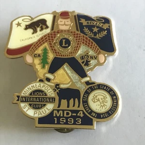 Older Lions Club International Pin MD 4 California Nevada- 1993 Minneapolis - Picture 1 of 2