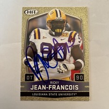 RICKY JEAN-FRANCOIS 2009 SAGE AUTOGRAPHED SIGNED AUTO FOOTBALL CARD
