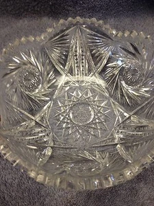 ANTIQUE ABP AMERICAN BRILLIANT CUT GLASS BOWL - Picture 1 of 12