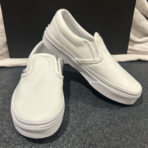Scarpe slip on VANS True White • US KIDS taglia 12.0 • (LEGGI DESC)
