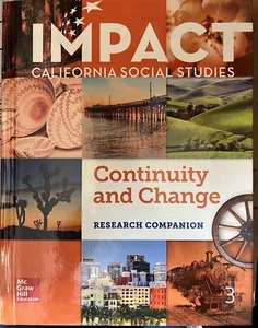 NEW* IMPACT CA Social Studies GRADE 3 Research Companion Textbook McGraw-Hill - Imagen 1 de 6