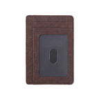 Rfid Blocking Compact Double Sided Leather Credit Cards Id Holder Wallet Purse