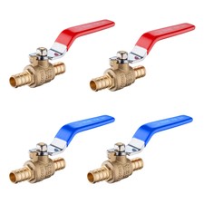 4 PCS 3/4" PEX FULL PORT SHUT OFF  BALL VALVE HOT AND COLD, NO LEAD BRASS UPC