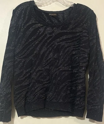 Блестящий/блестящий/блестящий черный Dana Buchman новогодний стиль топ размер средний - Изображение 1 из 3