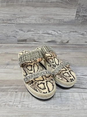 Jennifer Lopez 坡跟凉鞋 蛇皮 女式 尺码 9.5 M Bedazzled 鞋 — 第 1/4 张图片