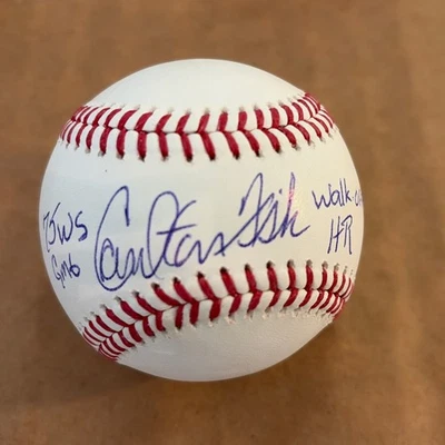 Béisbol firmado Carlton Fisk con inscripción legendaria Foto 1 de 4