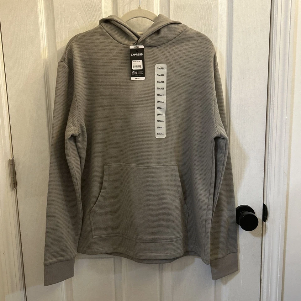 Express Men's Textured Hoodie Size L Winetasting