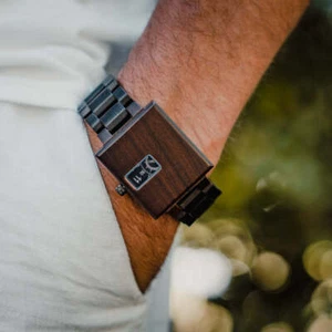Herren Holzuhr Analoge Männeruhr Geburtstag Geschenk Holzarmbanduhr NEU - Bild 1 von 5