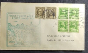 1932 FFC - First Flight Air Mail Route AM 18 POD Sioux Falls South Dakota  - Picture 1 of 2