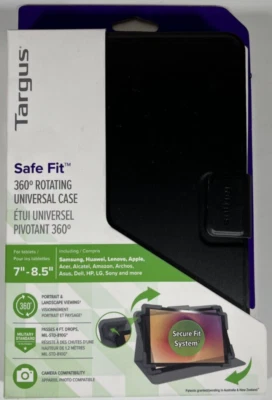 Targus Black SafeFit Rotating Universal Tablet Case 7 - 8.5" - Black Model THZ78 - Image 1 of 2