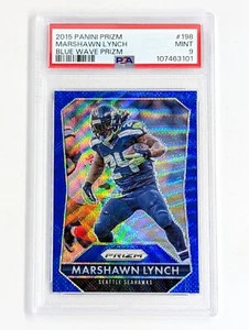 2015 Panini Prizm Blue Wave Prizm #198 Marshawn Lynch PSA 9 /150 Seahawks - Picture 1 of 2