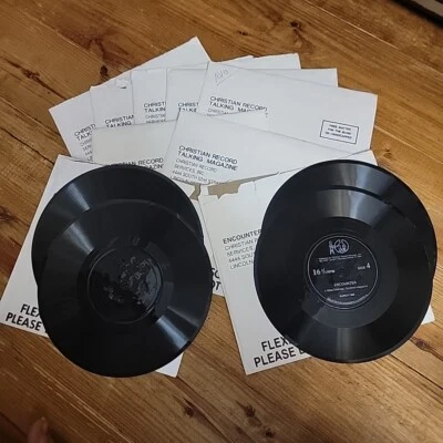 Christian Record Talking Magazine Vintage 1990's Flexible Disc Record LOT OF 9 - Image 1 of 4