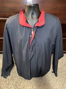 FootJoy FJ Dryjoys Jacket Mens L Black Golf Windbreaker Long Sleeve 1/4  Zip - Picture 1 of 7