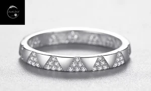 Sterling Silver 925 Ring Sparkling Band For Women Ladies Girls Gift Genuine S925 - Picture 1 of 9