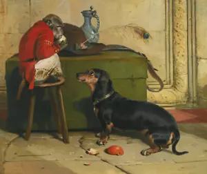 Ziva | Edwin Henry Landseer | 1874 Dog and Monkey Victorian Print - Picture 1 of 9