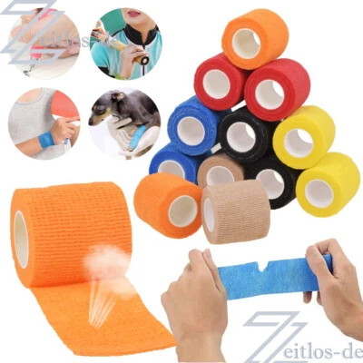 24 Rollen Verband Kohäsiv Bandage Selbstklebend Haftbandage Fixierbinde 5cm*4.5m