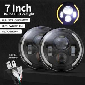 Faros proyectores LED DRL 2 piezas 60W 7" para Land Rover Defender 90 y 110 Harley - Imagen 1 de 12