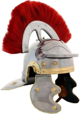 Casco Centurión Romano con Pluma Roja, Accesorio Disfraz Guerrero Antiguo Foto 1 de 2