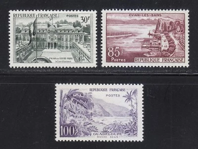 France 1959 MNH Mi 1232-1234 Sc 907-909 Scenic Types. Tourist's set - LUXE ** - Image 1 of 2