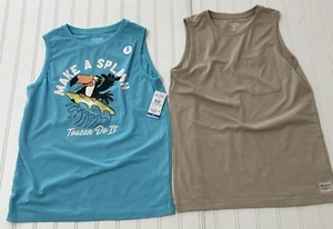 365 Kids Garanimals Boys Size 10 Tank Tops 2-Pack Make a Splash Pocket Rad Beach - Picture 1 of 7