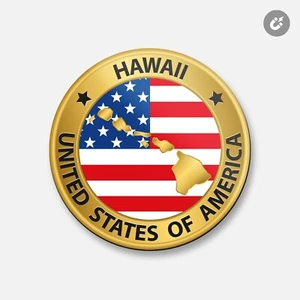 Mapa del estado de Hawai EE. UU. | 4"" imán decorativo redondo de 4"" X 4 - Imagen 1 de 2