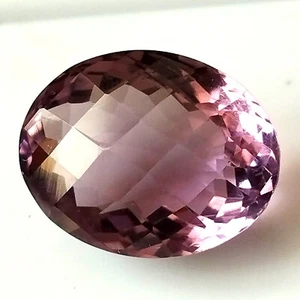 Natural Amethyst Checkerboard Cut Oval Shape Brazilian Loose Gemstone 16.25 Cts - Picture 1 of 6