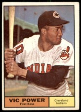 1961 TOPPS VIC POWER 255 VG BASEBALL CLEVELAND INDIANS