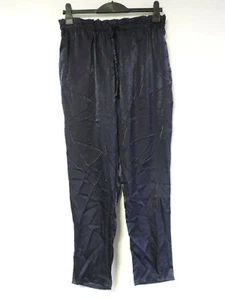 Missguided Satin Cigarette Trousers Navy Size UK 14 rrp £22 DH191 HH 07 - Picture 1 of 6