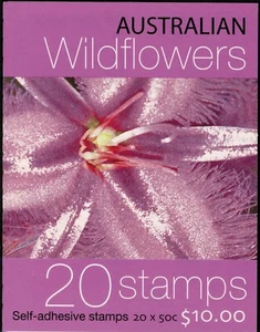 Folleto de 20 estampillas Australian Wildflowers 2005 - código de barras filatélico. MNH. - Imagen 1 de 5