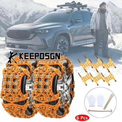 Para Mazda cx-70 6 piezas Rueda Coche Nieve Neumáticos Cadenas Antideslizante Invierno Emergencia Seguro Foto 1 de 4