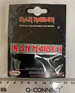 IRON MAIDEN RED CLASSIC LOGO VERY HIGH QUALITY METAL BADGE OFFICIALLY LICENSED - Picture 1 of 7