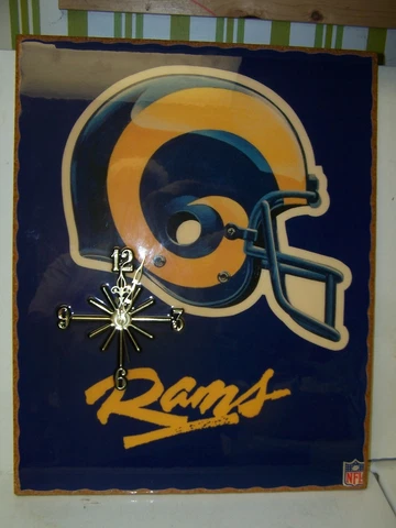 VINTAGE NFL LA LOS ANGELES RAMS THROWBACK LACQUERED Wall Clock Cover