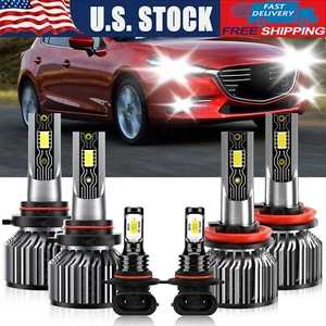 For Mazda 3 Sport 2011 LED Headlight Combo Hi/Low+Fog Light Bulb 6500K 26000LM - Picture 1 of 12