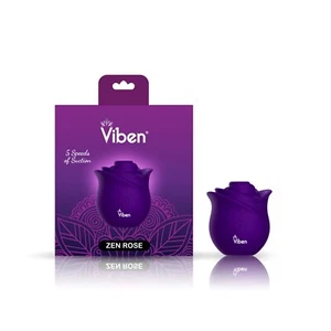 Viben Zen Rose Vibe Violet - Handheld Rose Clitoral & Nipple Stimulator - Picture 1 of 8