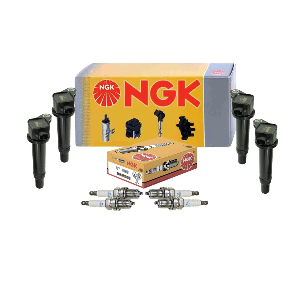 Kit de 4 bobinas de ignição e 4 velas de ignição padrão NGK para Toyota RAV4 base L4 - Imagem 1 de 1