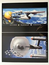 USS ENTERPRISE THE SEND OFF - PAIR OF PRINTS SIGNED BY JOHN EAVES - NEW & RARE