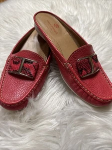 Marc Joseph New York 8.5 Leather Loafer Cicero Mule Light Red Melon Slip On Shoe - Picture 1 of 13