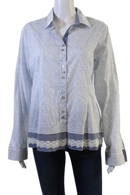 Top VLTs By Valentina Mujer Azul Floral Cuello Abotonado Manga Larga Talla XL Foto 1 de 4