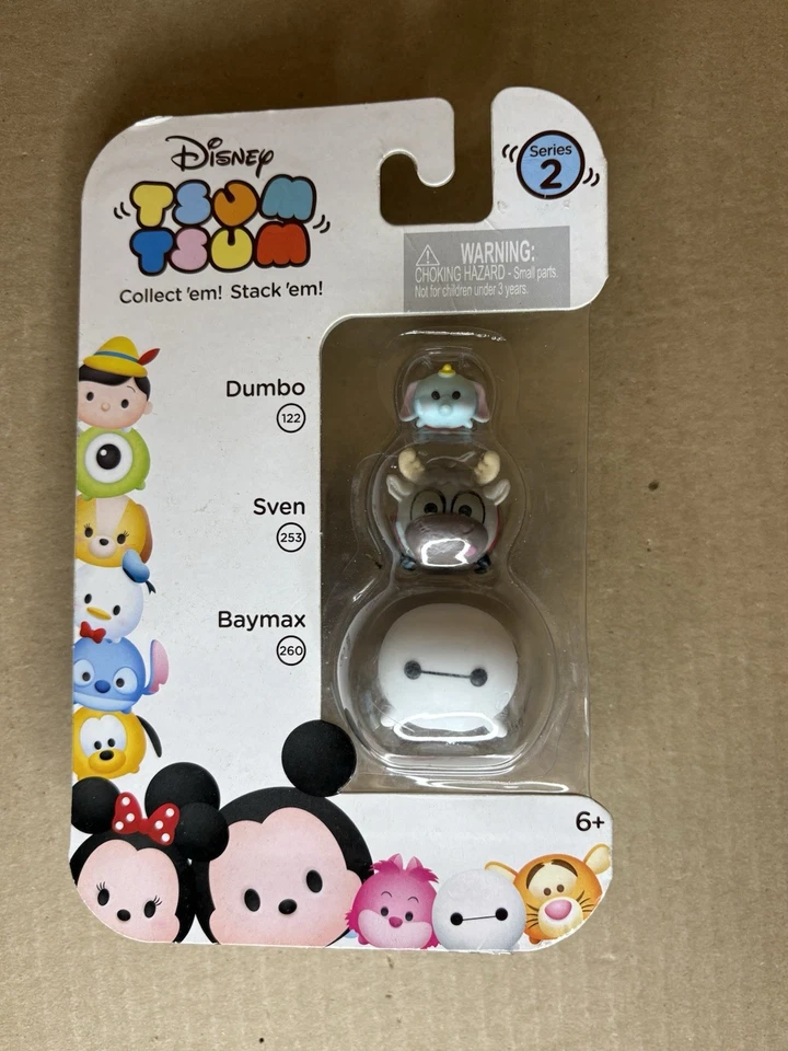 Disney Tsum Tsum Series 2 Dumbo 122 Sven 253 Baymax 260 Mini Figures 3-pack