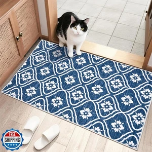 EcoNest 3x5 Ft Rugs, Washable Blue Rug for Living Room Low Pile Geometric Boh - Picture 1 of 5