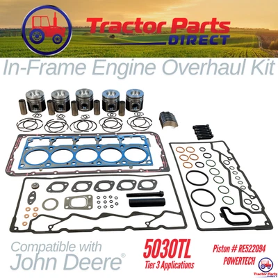 KIT DE REVISIÓN DE MOTOR BASTIDOR comp con John Deere® 5030TL T 3 PWRTECH TURBO RE522094 Foto 1 de 4