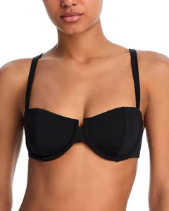 Aqua Swim X6222 Womens Underwire Bra Bikini Swim Top, Black, S - Picture 1 of 6