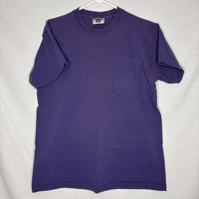 Vintage 90s Lee Total Cotton Purple Blank T-Shirt Size Medium Made in USA - Изображение 1 из 4