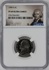1999 S Proof Jefferson Nickel NGC PF 69 Ultra Cameo - Picture 1 of 4